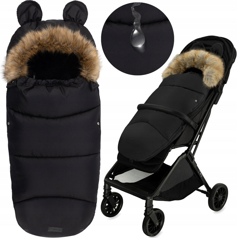 Miegmaišis vežimėliui, juodas – vaizdas 3