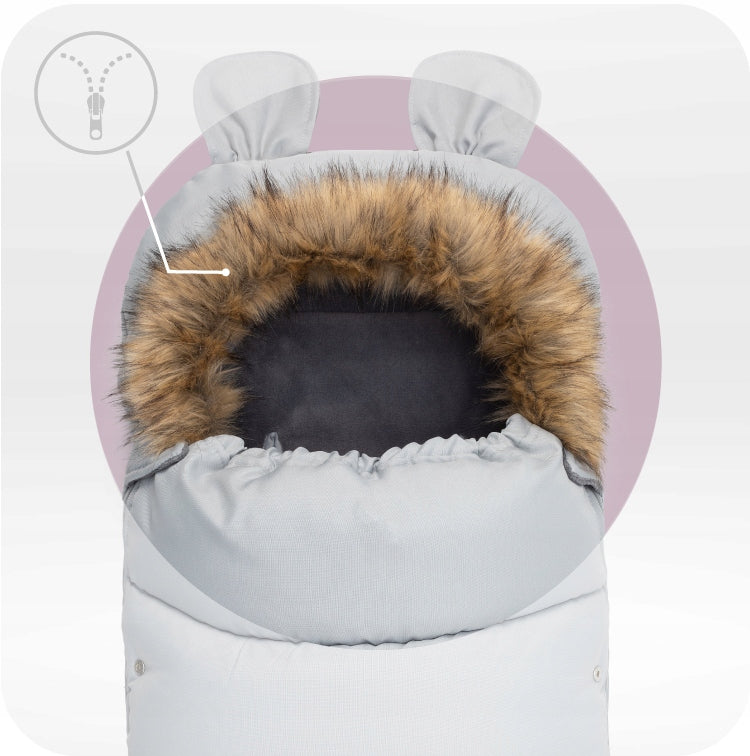 Miegmaišis vežimėliui, pilkas, produkto plotis 45 cm – vaizdas 9