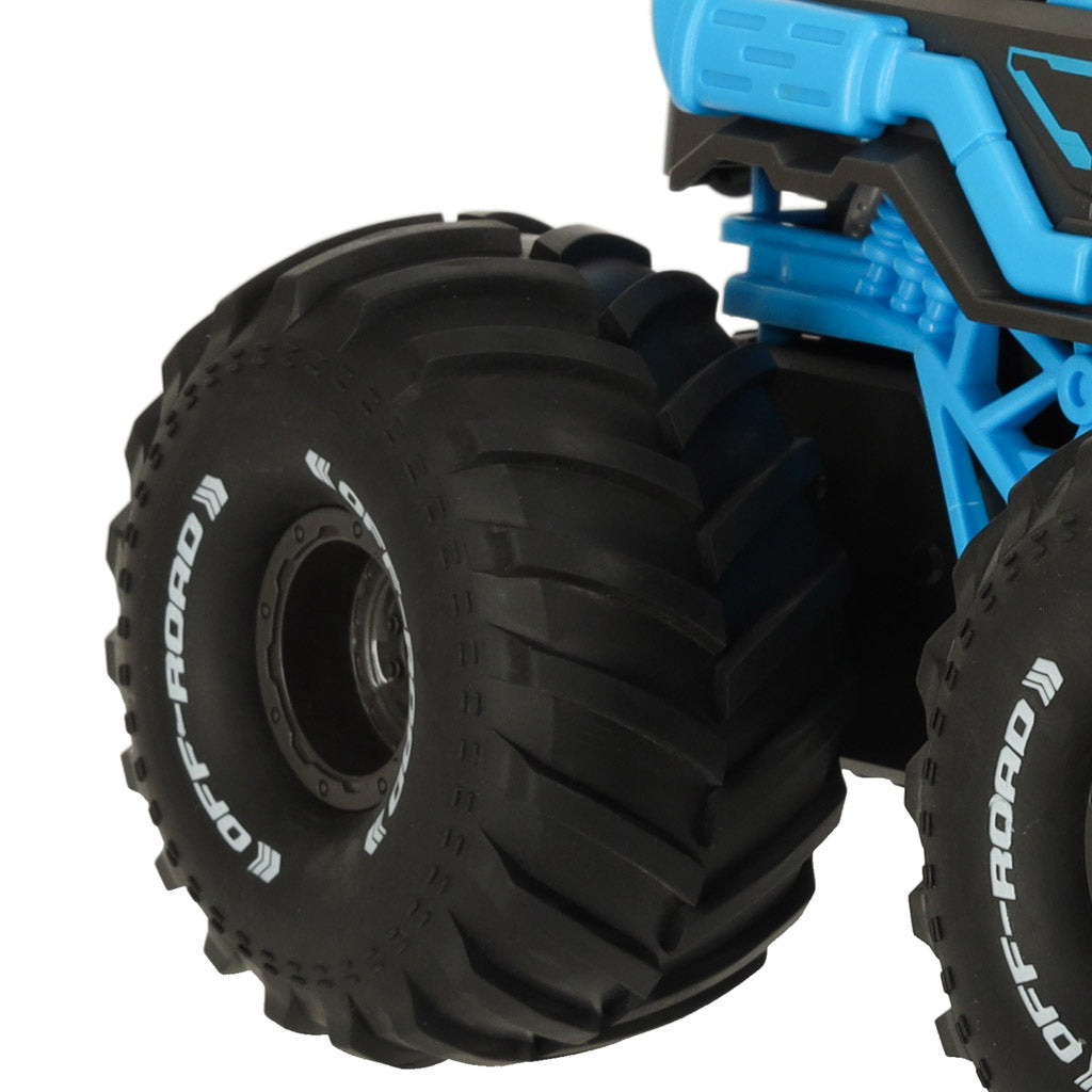 Mėlynas RC amfibinis automobilis, atsparus vandeniui, valdomas gestais, su 2 pulteliais