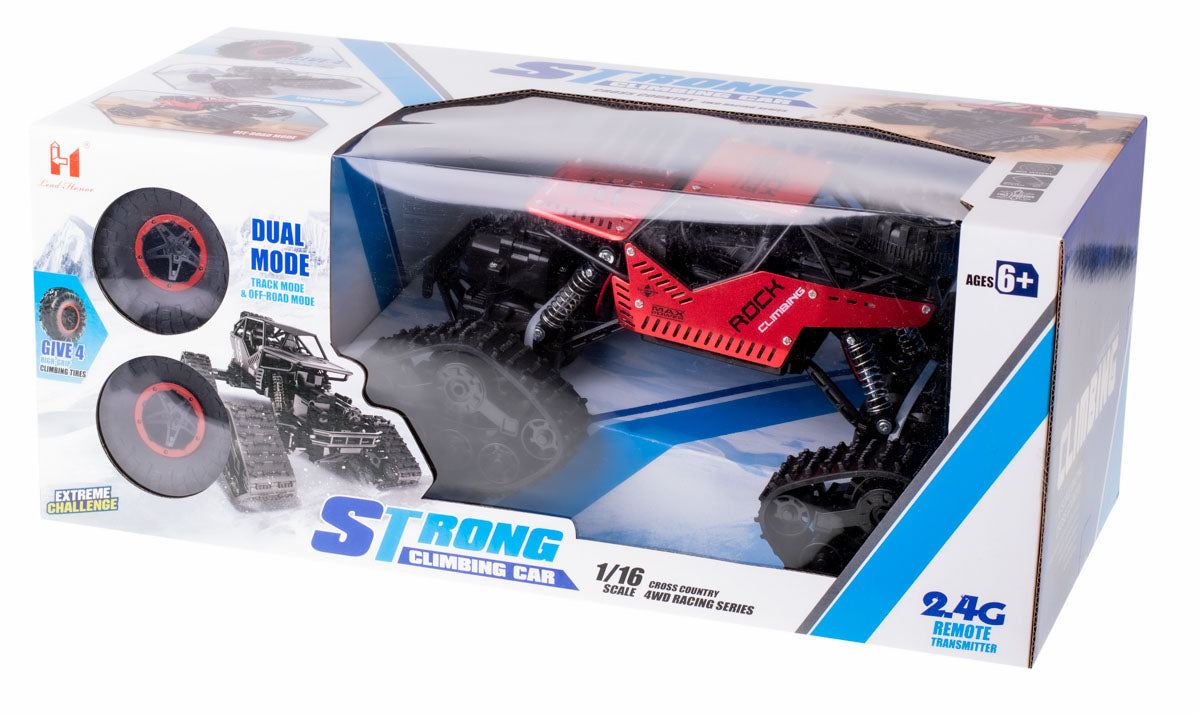 Nuotoliniu būdu valdomas RC Rock Crawler 4x4 visureigis LHC012, 2in1, raudonas