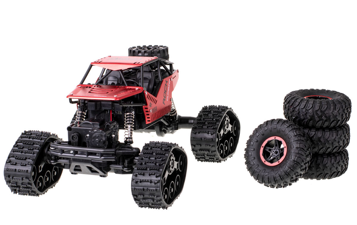 Nuotoliniu būdu valdomas RC Rock Crawler 4x4 visureigis LHC012, 2in1, raudonas