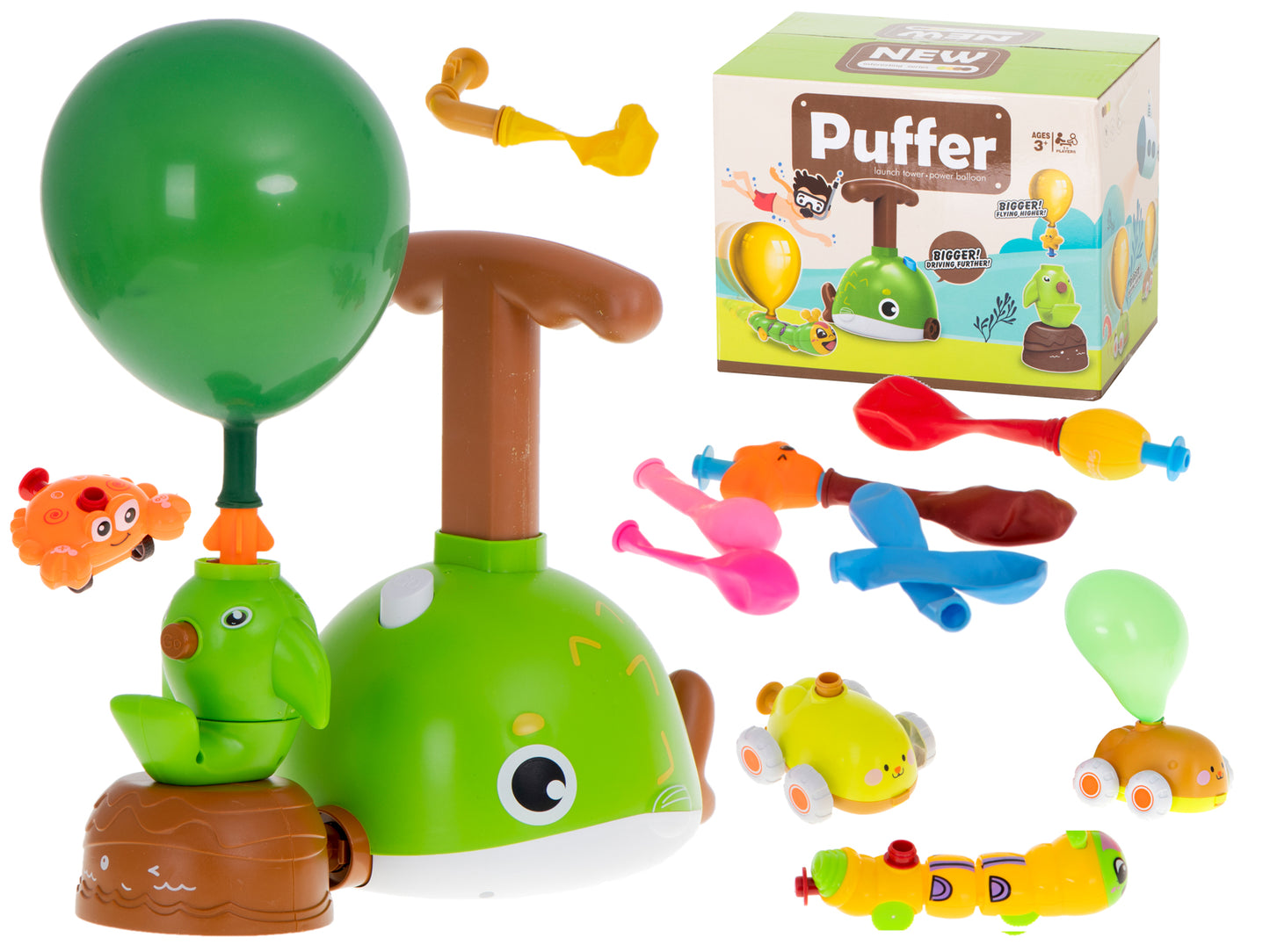 Aerodinaminis automobilis su balionų paleidimo įrenginiu, žuvis – pagrindinis vaizdas