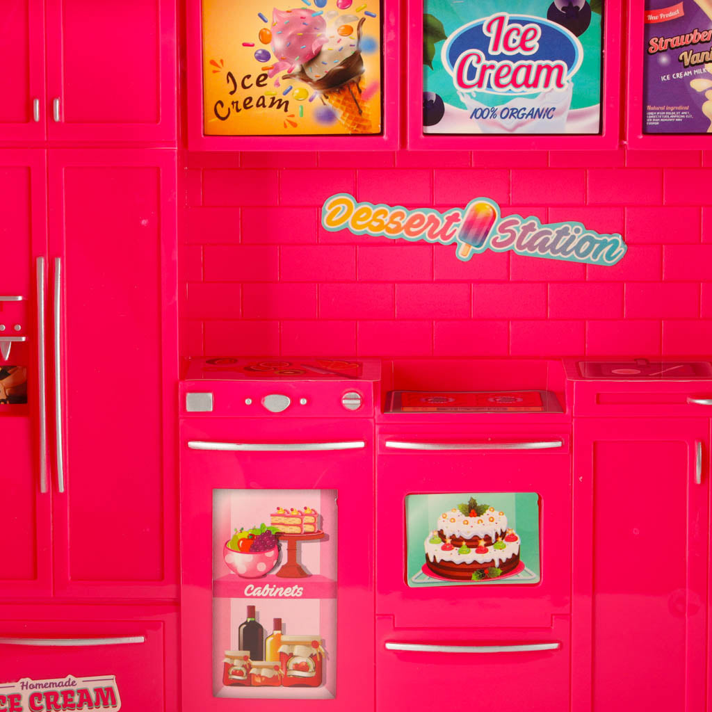 Lėlių mašina kemperis-maisto furgonas, 21 elemento rinkinys