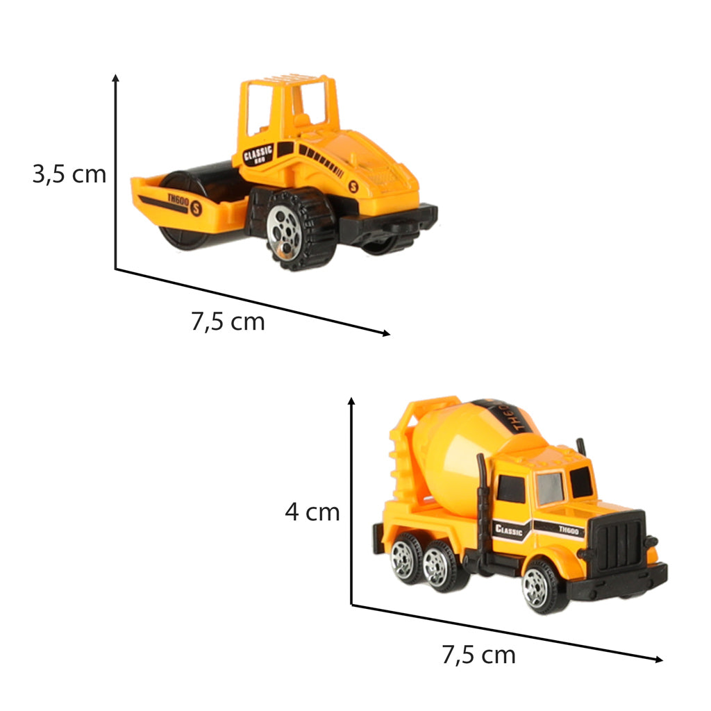 6 statybinių mašinų transporto priemonių rinkinys – vaizdas 3