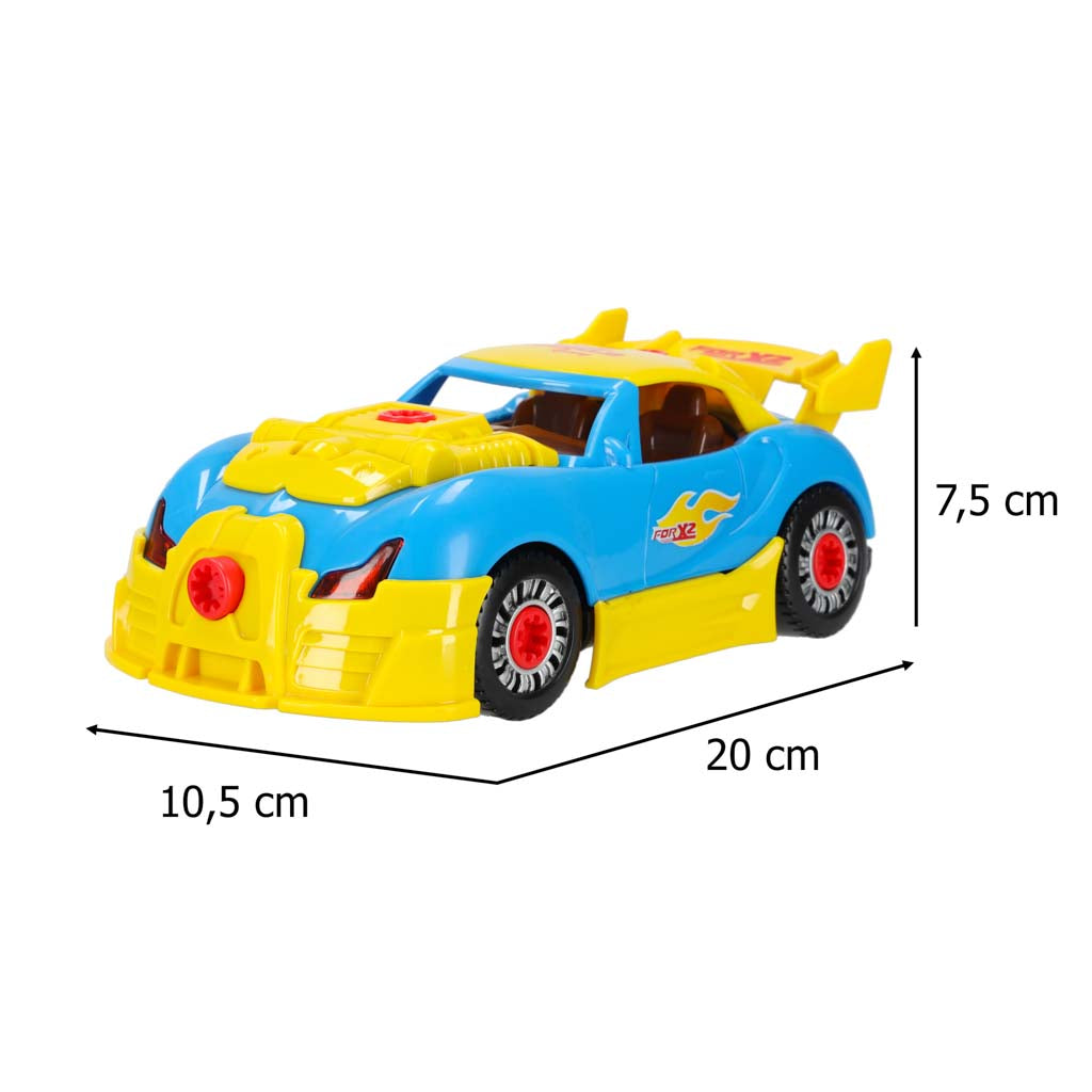 Konstruojamas sportinis automobilis 2in1 su suktuvu, šviesomis ir garsais
