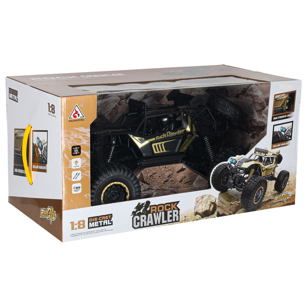 Radijo bangomis valdomas automobilis 2,4 GHz 1:8, 51 cm, metalinis, juodas