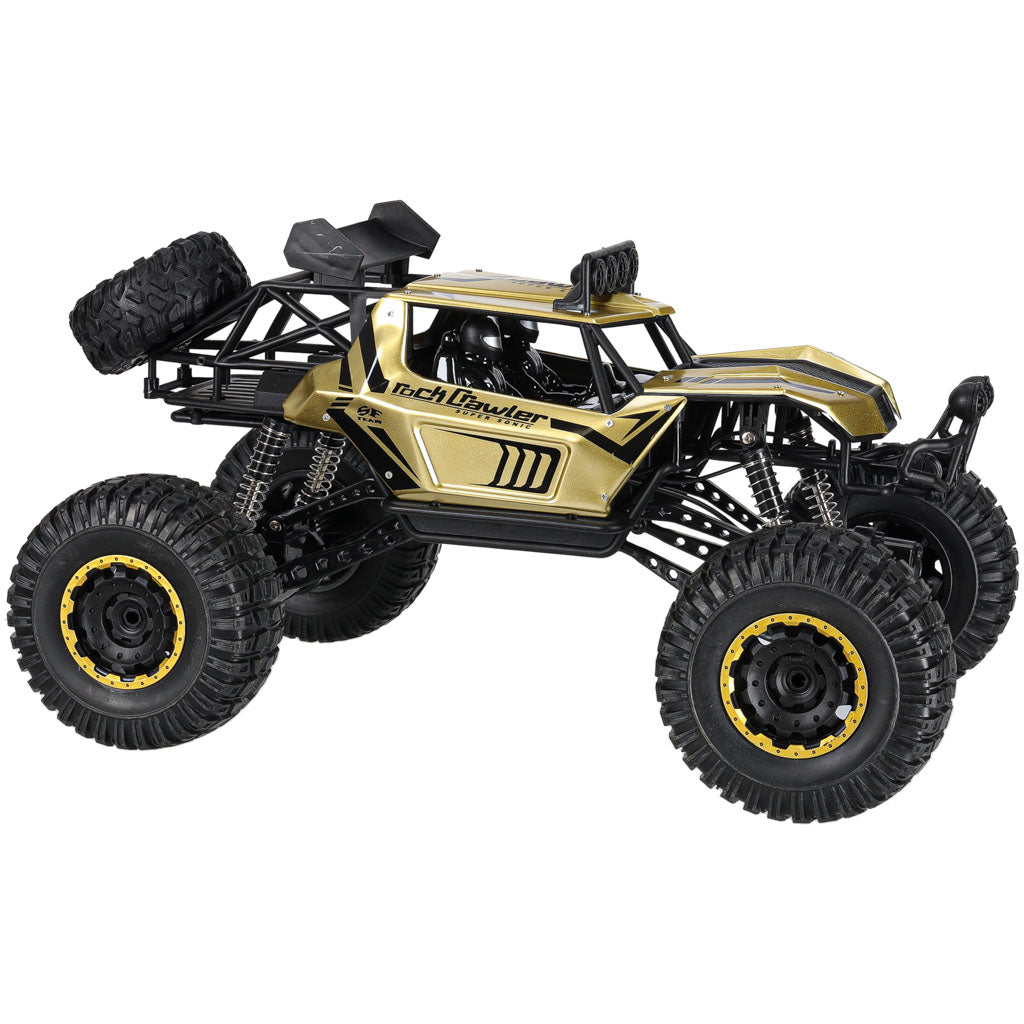 Radio bangomis valdomas automobilis 2,4 GHz, 1:8, 51 cm, metalinis, auksinis