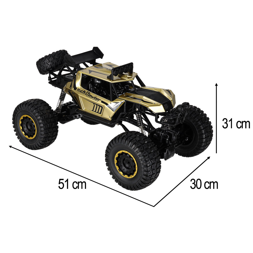 Radio bangomis valdomas automobilis 2,4 GHz, 1:8, 51 cm, metalinis, auksinis