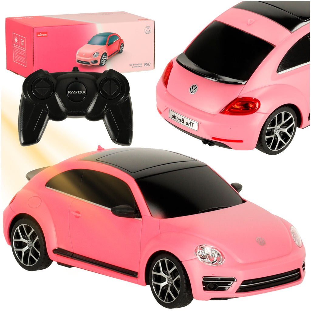 RC automobilis 1:24 Volkswagen Beetle-UV rožinės spalvos – pagrindinis vaizdas