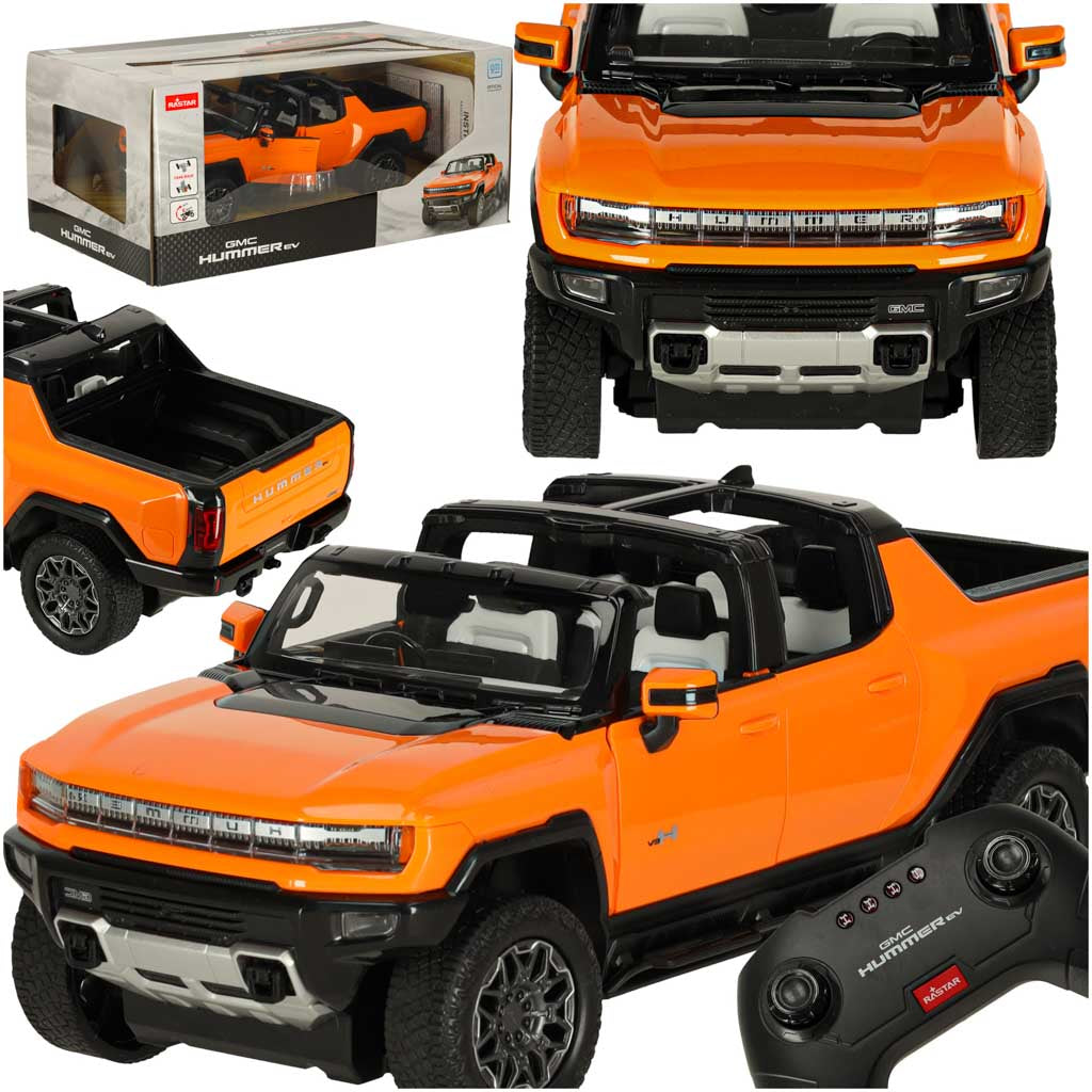 Rastar 93000 Hummer EV nuotoliniu būdu valdomas automobilis, 1:16, oranžinis