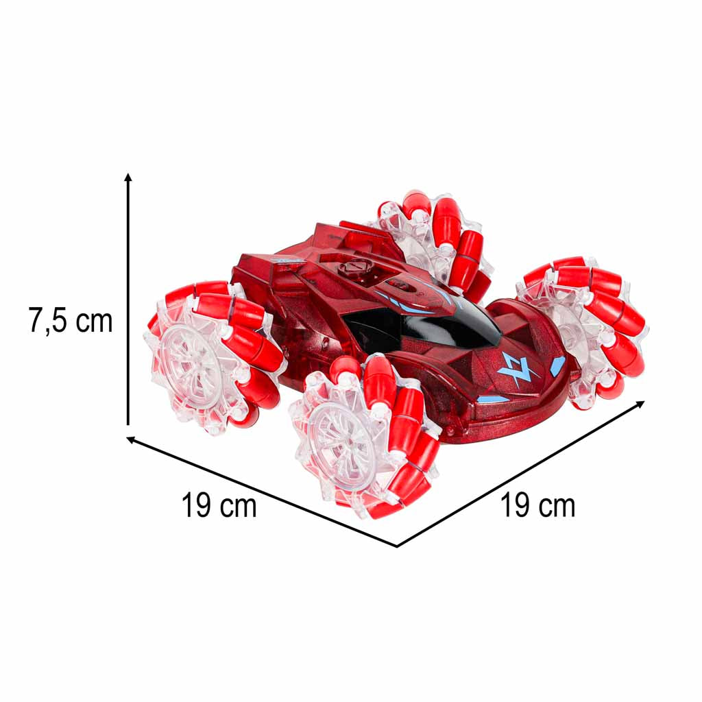 REVOLT Slydz Vapor Racer 360 nuotoliniu būdu valdomas drift visureigis su dūmų efektais, raudonas