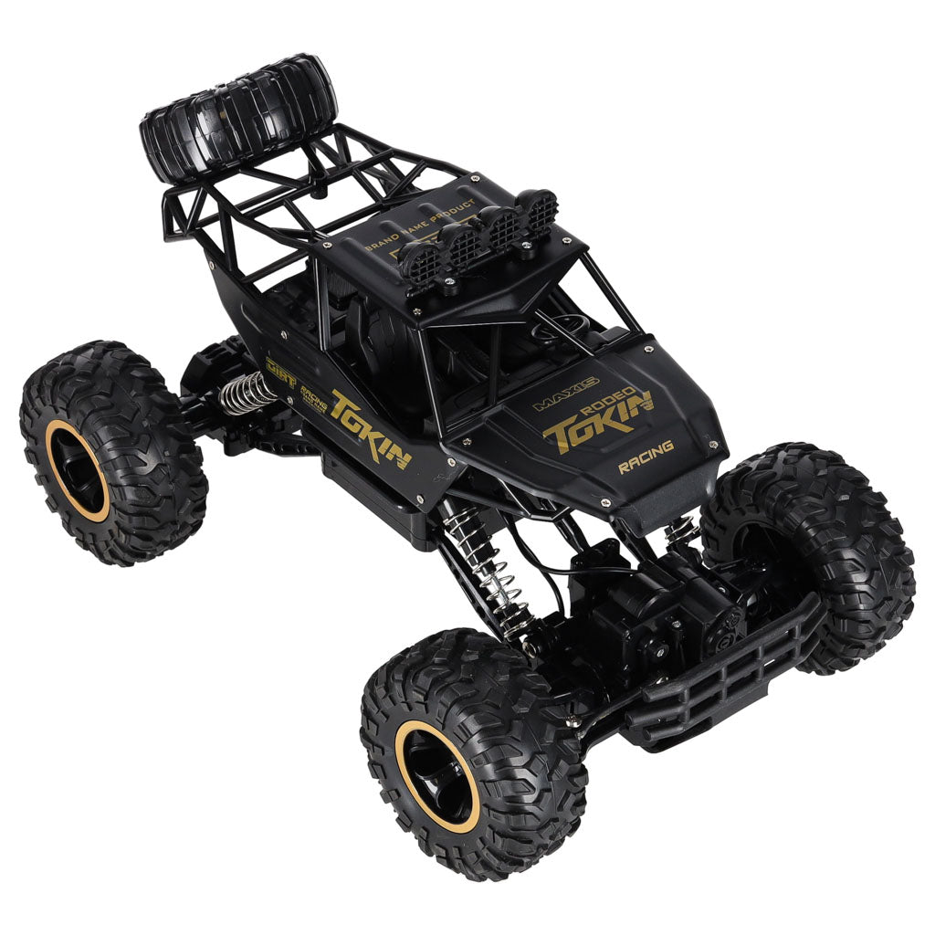 Radijo bangomis valdomas Rock Crawler 4WD metalinis 1:12 juodas