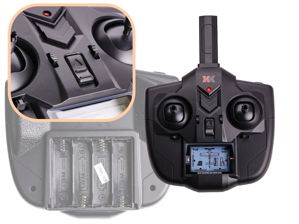 Radijo bangomis valdomas lėktuvas RC WLtoys Sky King F959S 2,4GHz, oranžinis