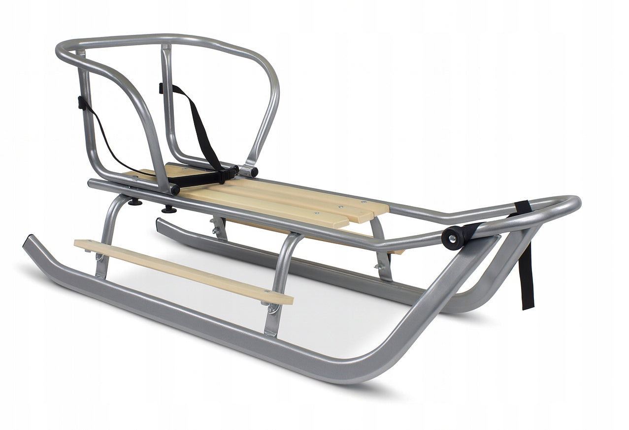 Vaikiškos Rogutės, Sidabrinės, Metalinės, su Nugara ir Kojų Atramomis – vaizdas 2