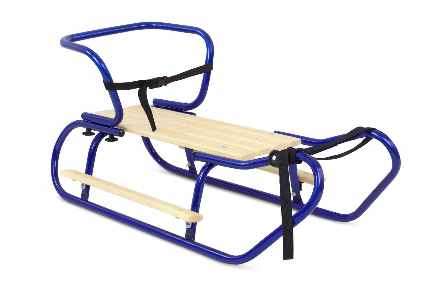 Metalinių Rogučių Komplektas su Nugara, Čiužiniu, Kojų Atramomis ir Diržu – Mėlyna Spalva – vaizdas 6