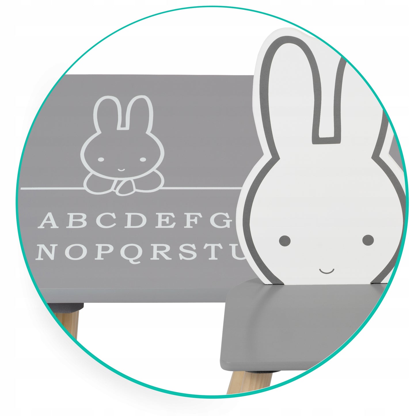 Vaikų Stalo ir Kėdžių Rinkinys Pilkas – vaizdas 3