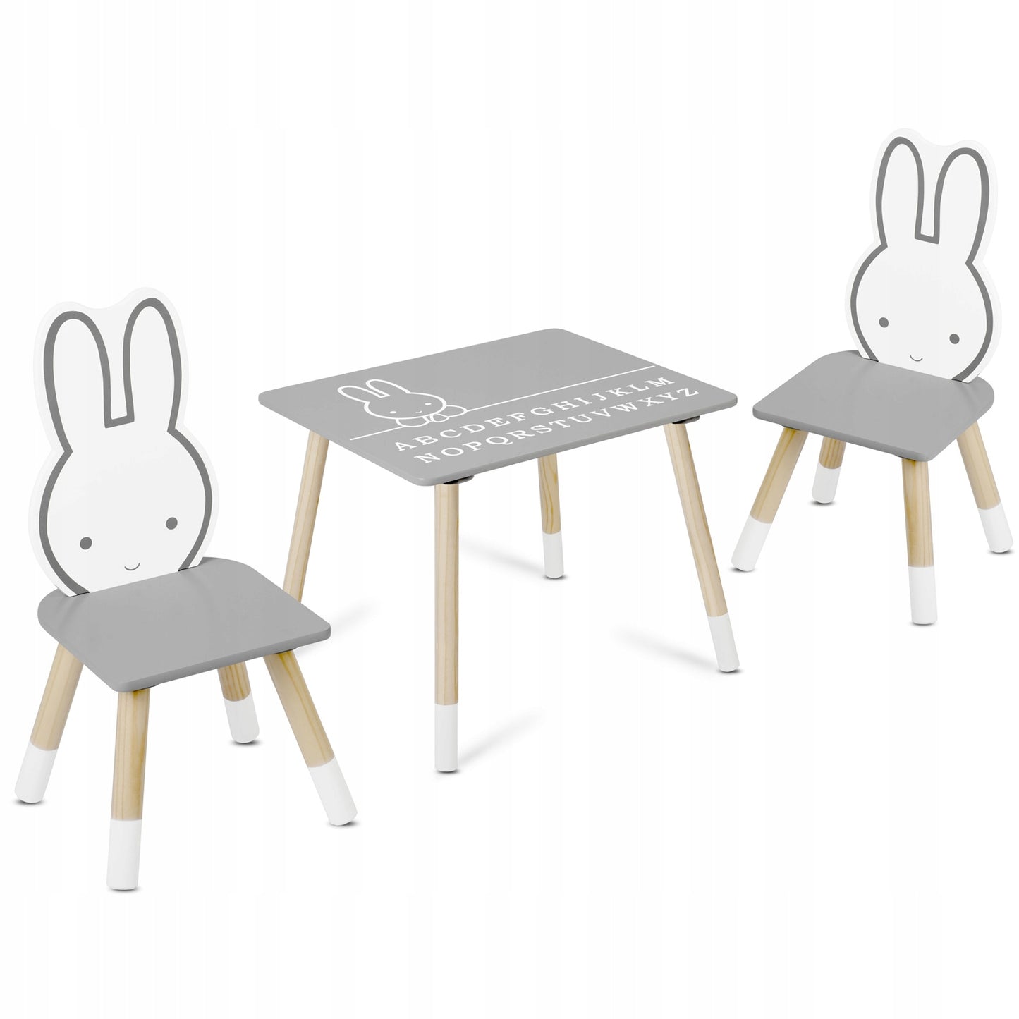 Vaikų Stalo ir Kėdžių Rinkinys Pilkas – pagrindinis vaizdas
