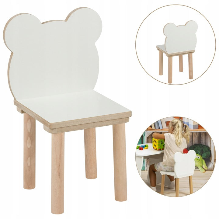 Vaikų Stalo ir Kėdės Rinkinys su Meškučiu – vaizdas 3