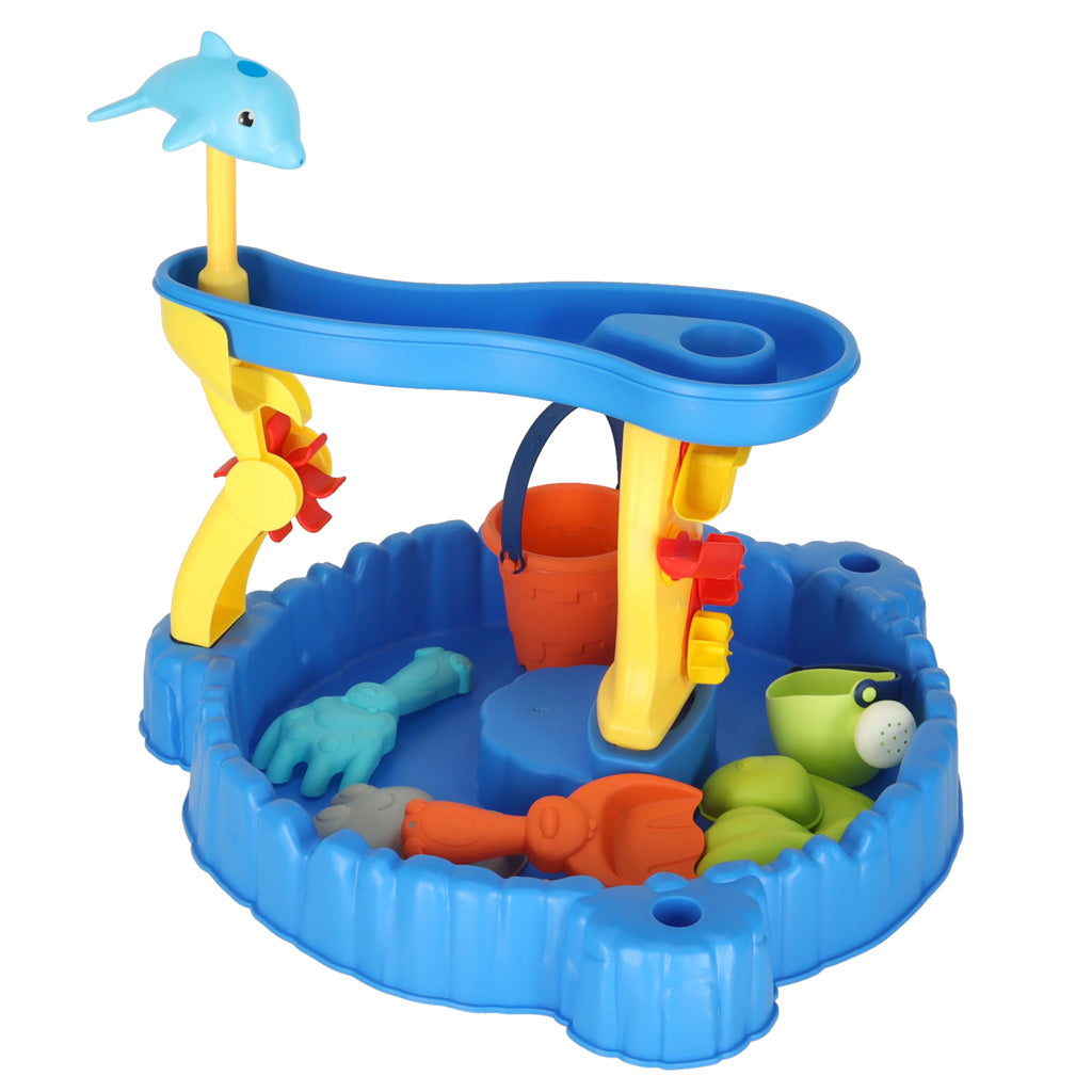 Vandens stalas smėlio ir vandens žaidimams, dviejų lygių, su priedais