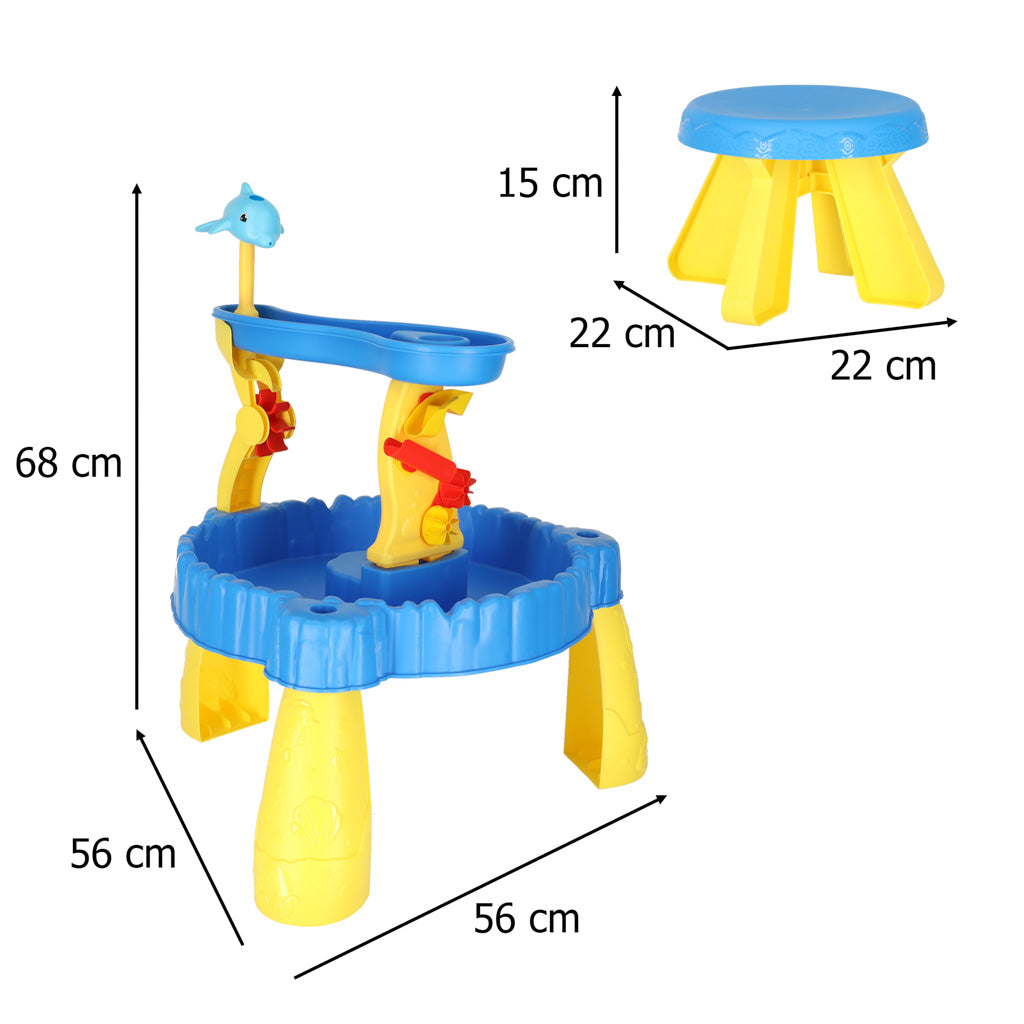 Vandens stalas smėlio ir vandens žaidimams, dviejų lygių, su priedais