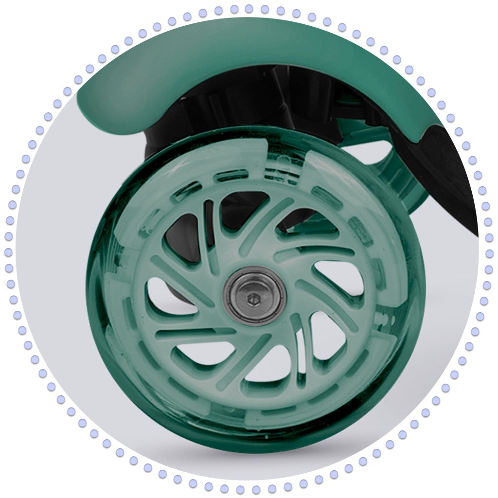 Vaikiškas balansinis triratis-paspirtukas 3in1 Žalias