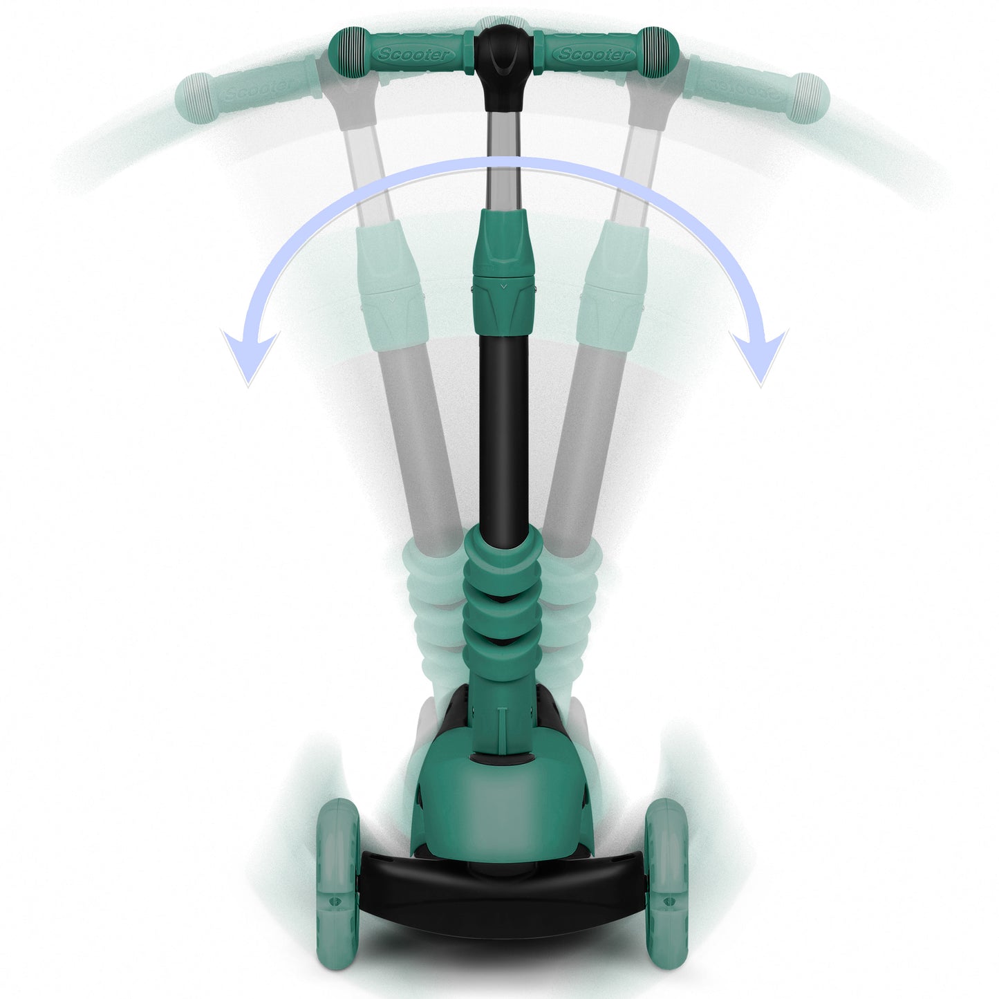 Vaikiškas balansinis triratis-paspirtukas 3in1 Žalias