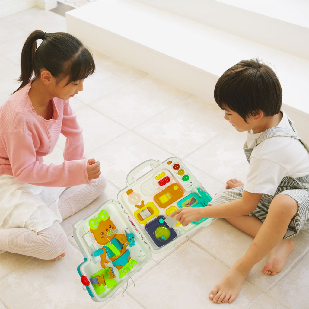 Montessori manipuliacinė lenta lagamine XXL su garsu ir šviesa