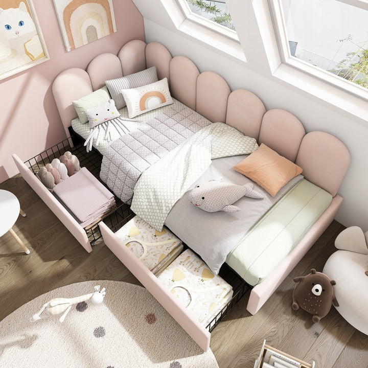 Lova su stalčiais 190x90 cm – pagrindinis vaizdas