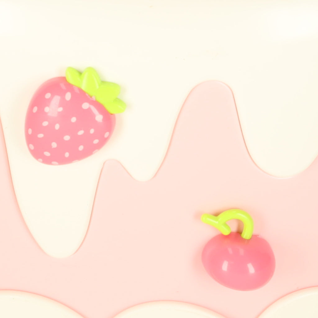 Dviaukštis gimtadienio tortas pjaustomas su lipukais, su muzika ir šviesomis, rožinis – vaizdas 10