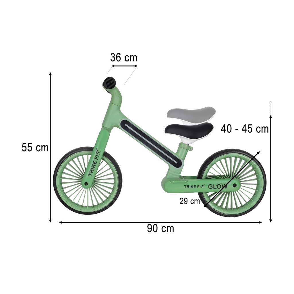 Balansinis dviratukas Trike Fix Glow su LED apšvietimu, žalia