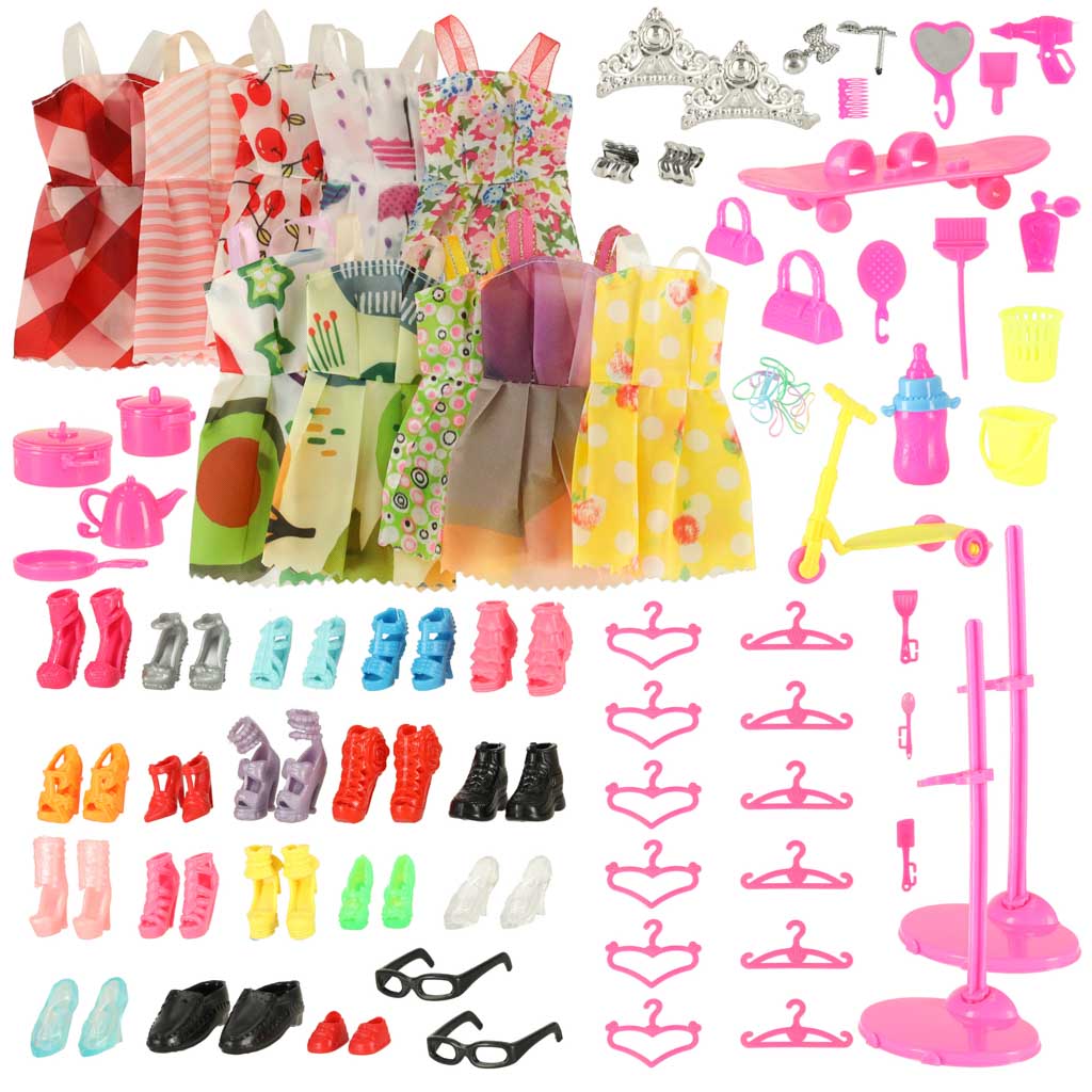 Lėlės drabužėlių ir aksesuarų rinkinys 85 el – pagrindinis vaizdas