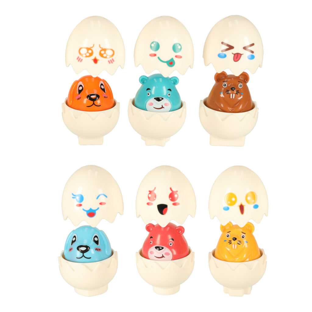 Edukacinis „Montessori“ formų rūšiuoklis – kiaušiniai su gyvūnėliais, 6 vnt.