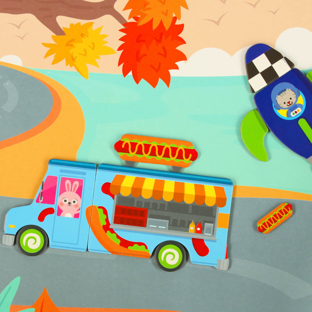 Magnetinė transporto priemonių dėlionė – vaizdas 3