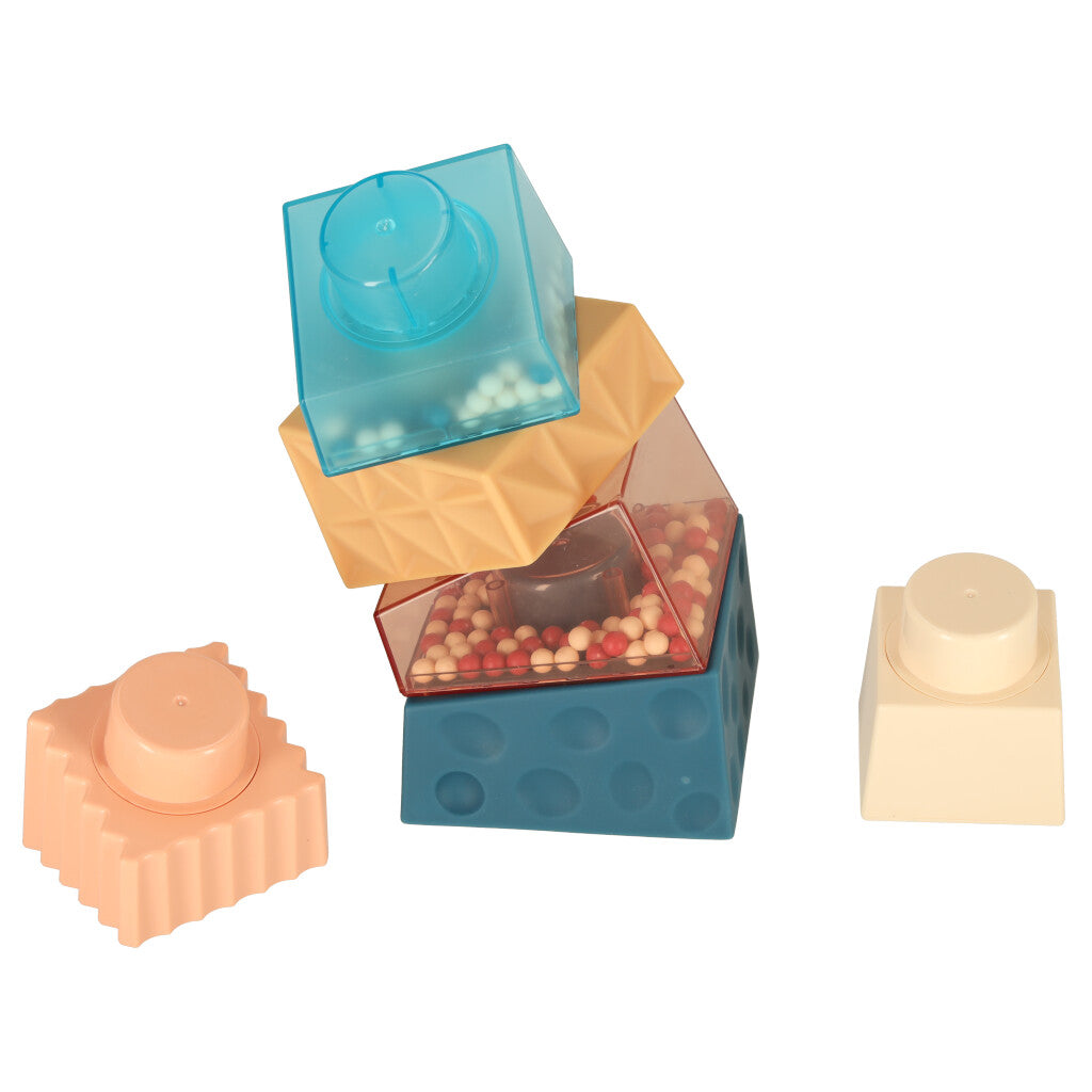 Montessori edukacinis piramidės sensorinis bokštas su kamuoliukais, vaizdas 2