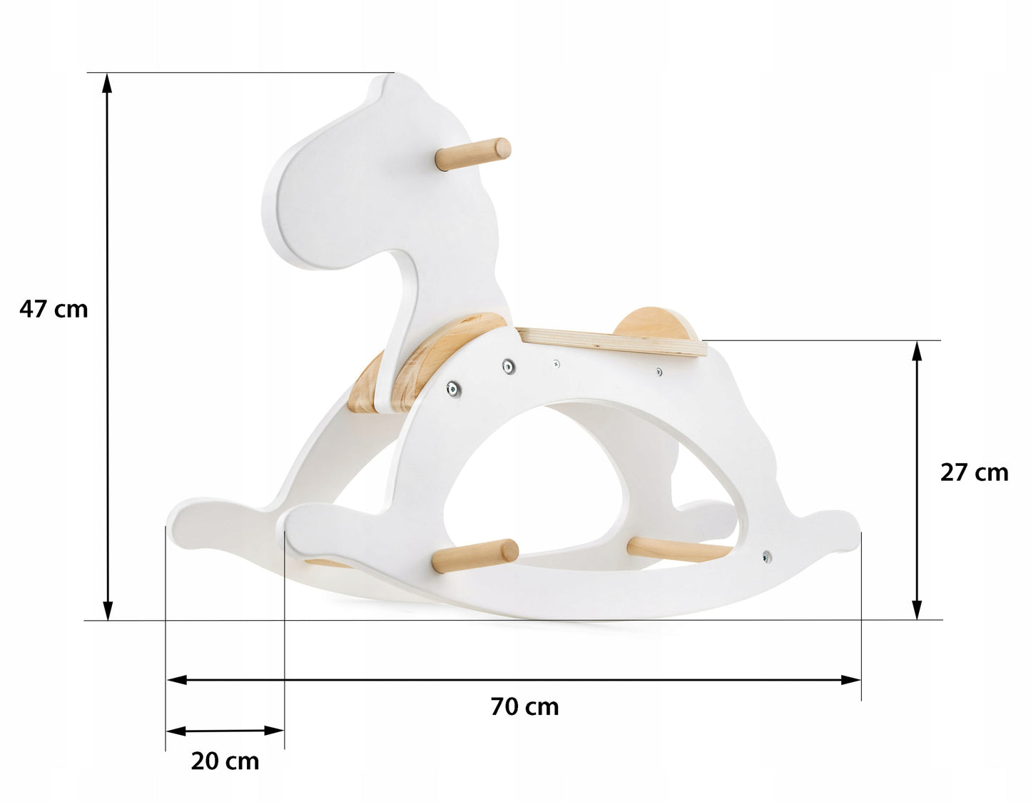 Medinis arkliukas su rėmais, gaminio aukštis 47 cm – vaizdas 4