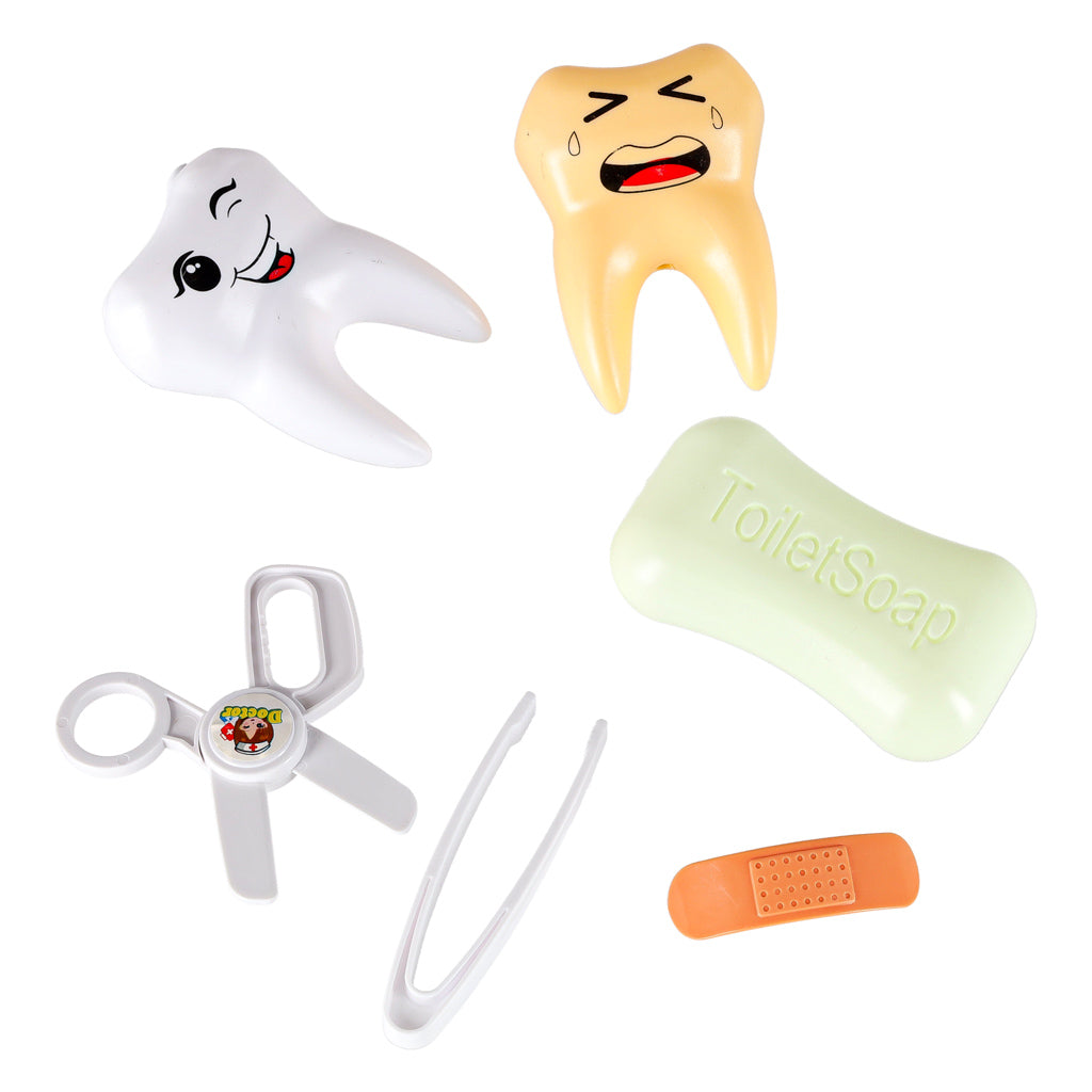 Gydytojo rinkinys lagaminėlyje „Mažasis daktaras“ su garsais, 35 dalys