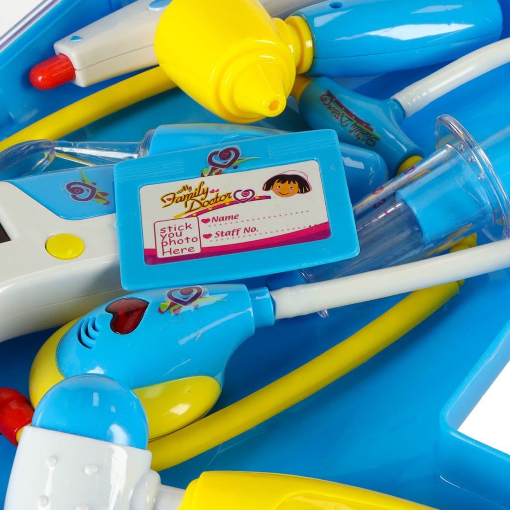 Gydytojo rinkinys lagamine su šviesos efektais, mėlynas