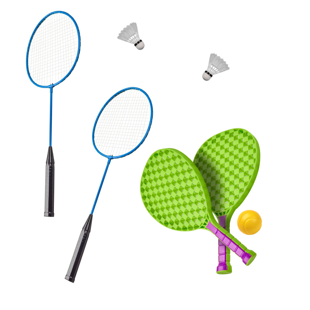 Sporto rinkinys 5in1: badmintonas, krepšinis, tinklinis, tenisas, frisbis