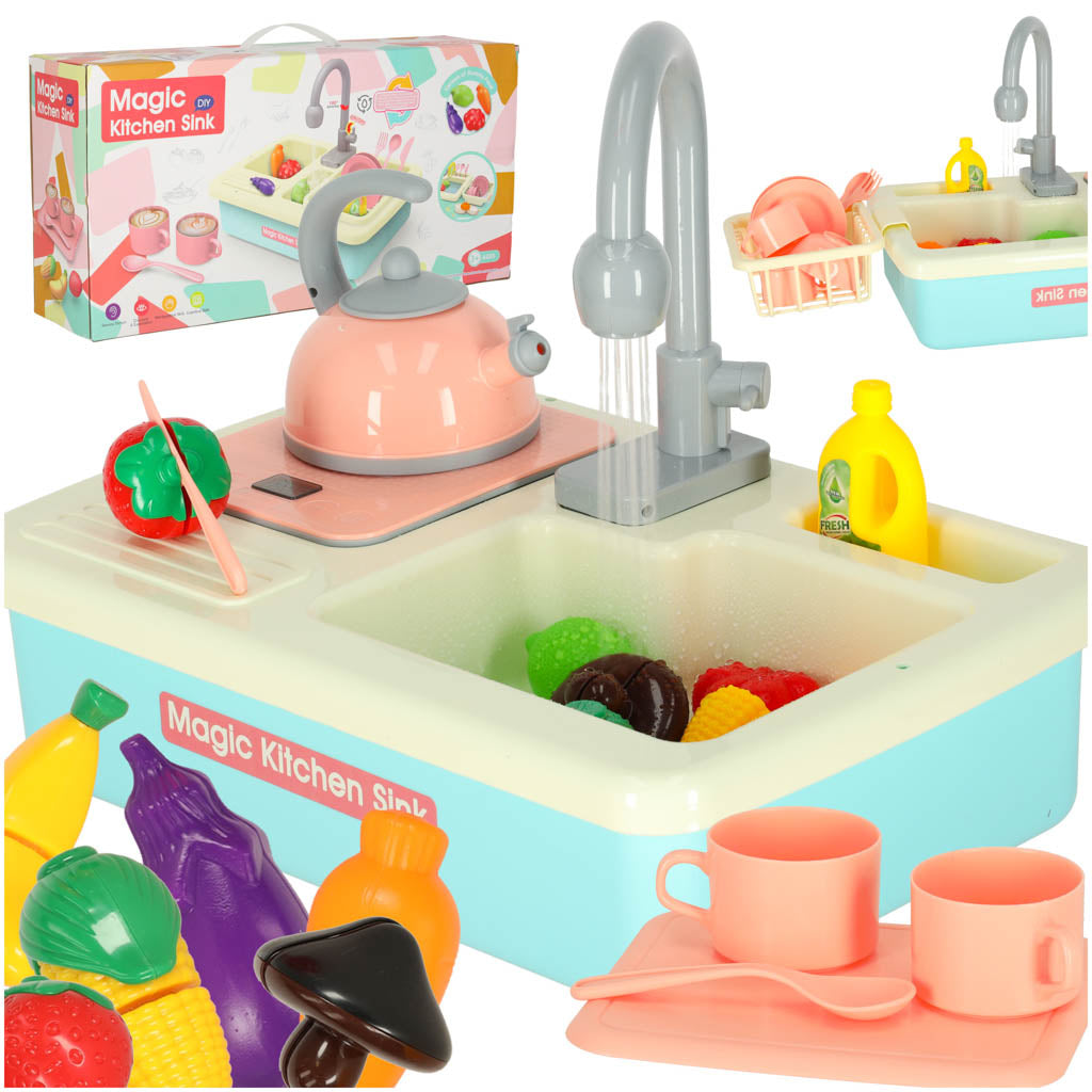 Vaikiška virtuvėlė su priedais – XXL mėlyna – pagrindinis vaizdas