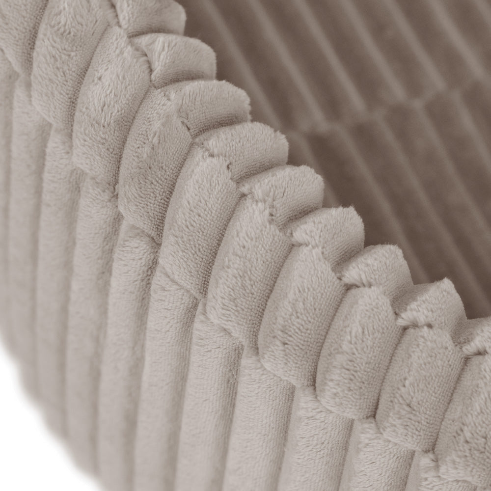 Smėlio spalvos pliušinis baseinas, šoninis raukšlėtos medžiagos vaizdas – vaizdas 3