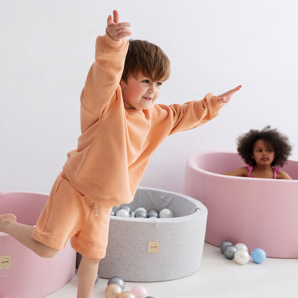 PLUSH NEST Sausas Kamuoliukų Baseinas, Apvalus, Šviesiai Pilkas – vaizdas 2