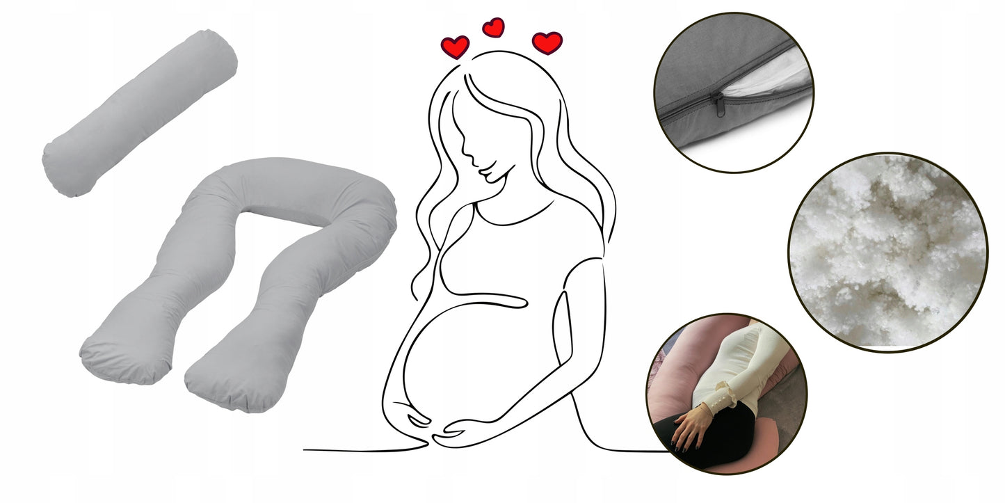 Rogal pilka nėštumo pagalvė, U formos, naudojimas miegant – vaizdas 4