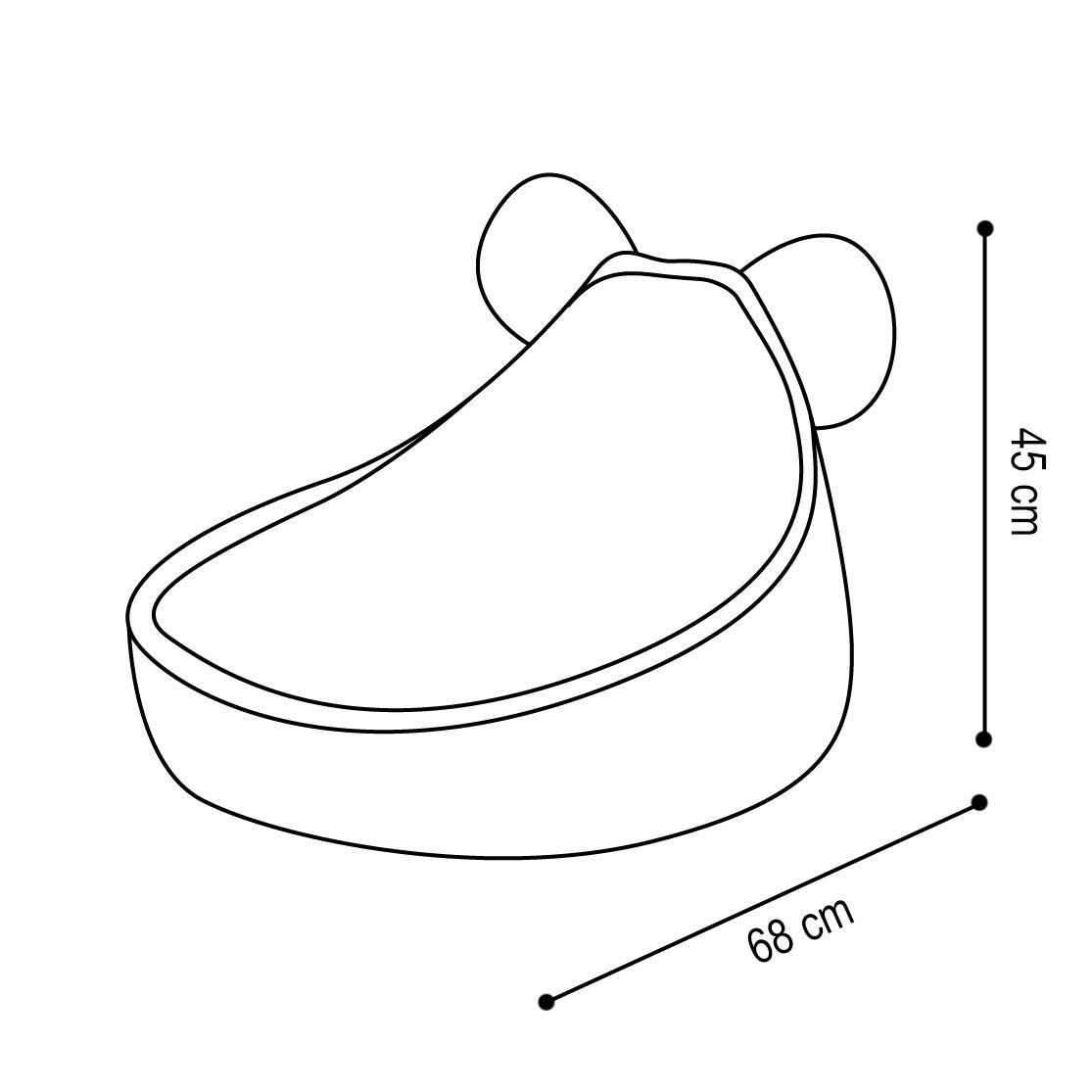 Vaikiškas Fotelis Meškiukas Huggy, Smėlio spalvos, veliūro detalė – vaizdas 4