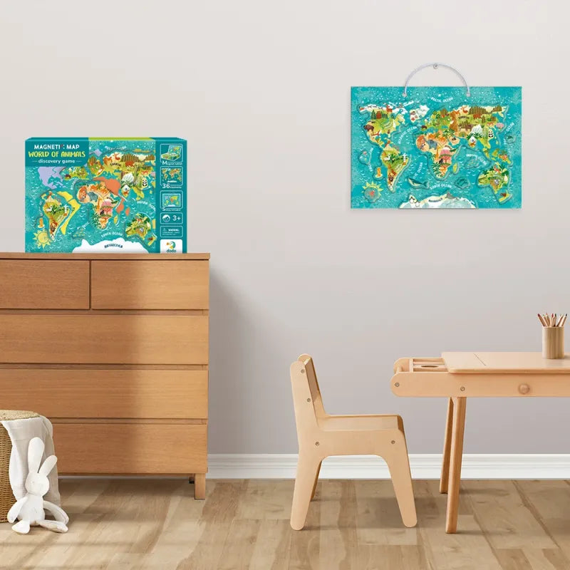 Dodo magnetinė dėlionė Pasaulio žemėlapis (36 el) – vaizdas 4