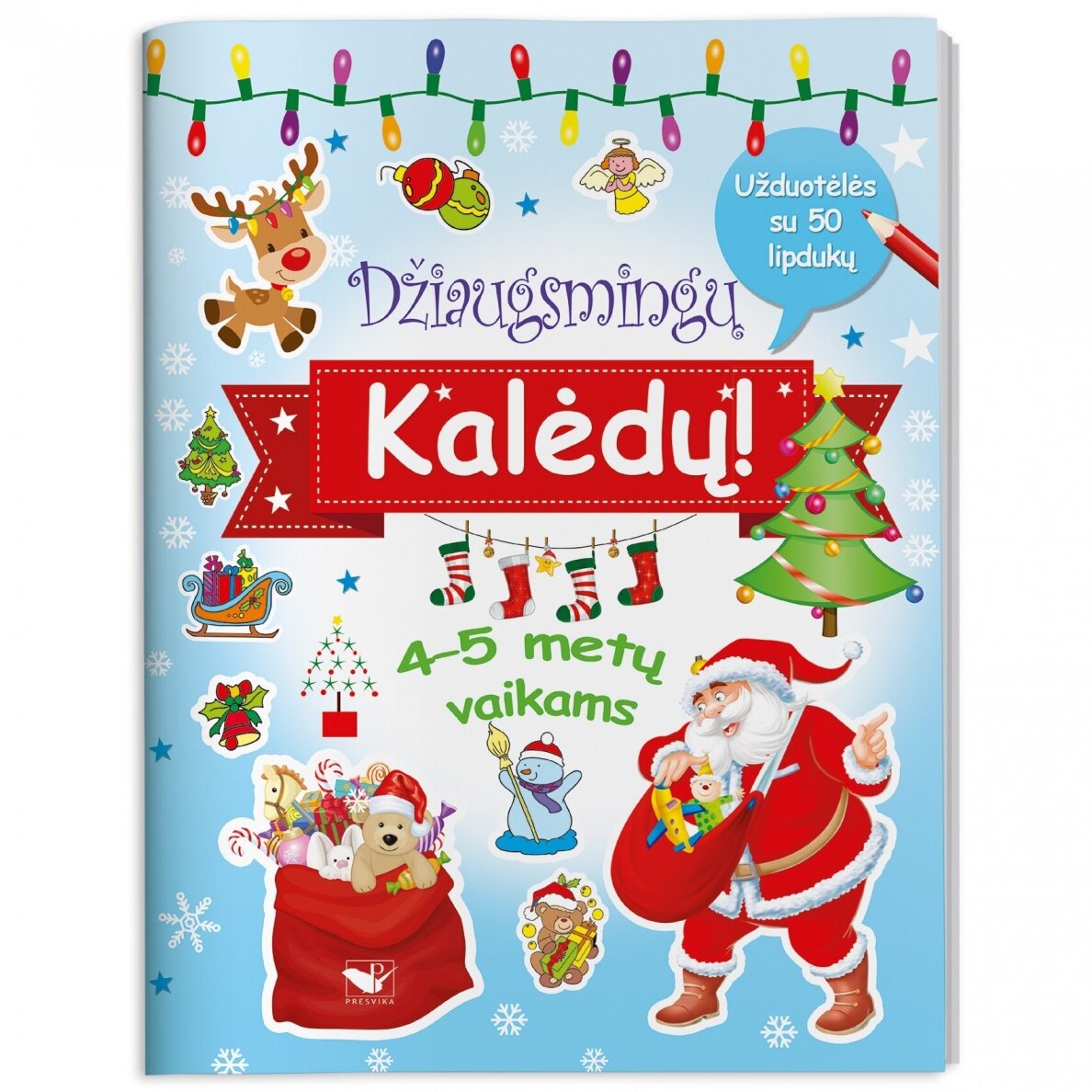 Džiaugsmingų Kalėdų! Užduotėlės su 50 lipdukų 4-5 metų vaikams – pagrindinis vaizdas