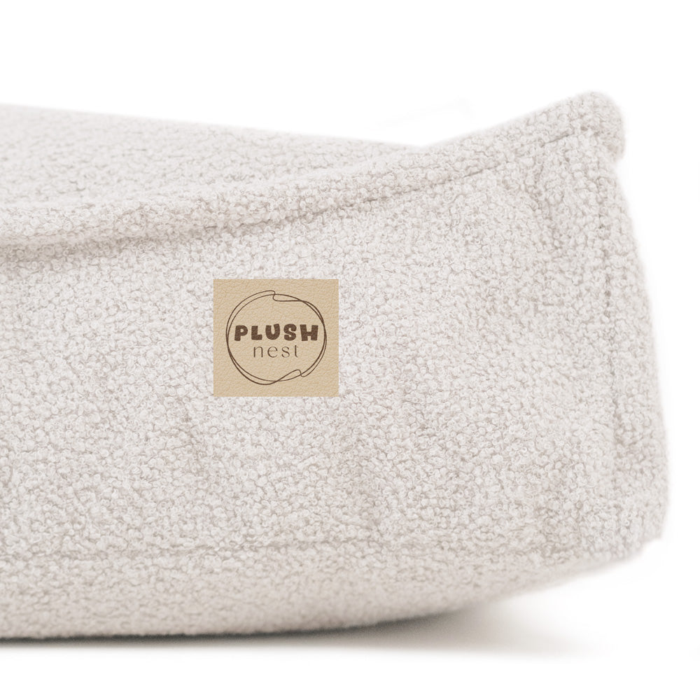 Minkštas Grindų Pufas Plush Nest, Kreminis Pūkuotukas (60x60 cm) – vaizdas 3