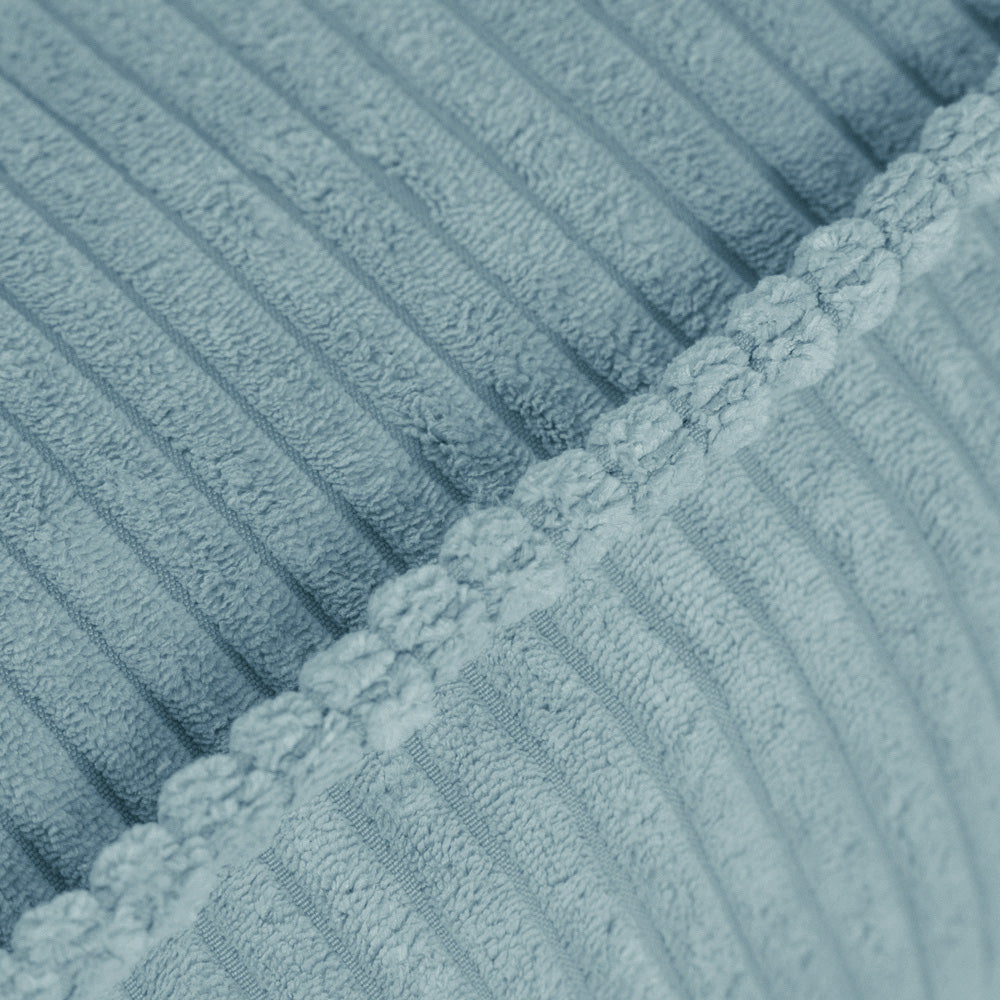 Veliūro Grindų Pufas, Mėlynas, detali tekstūra – vaizdas 5