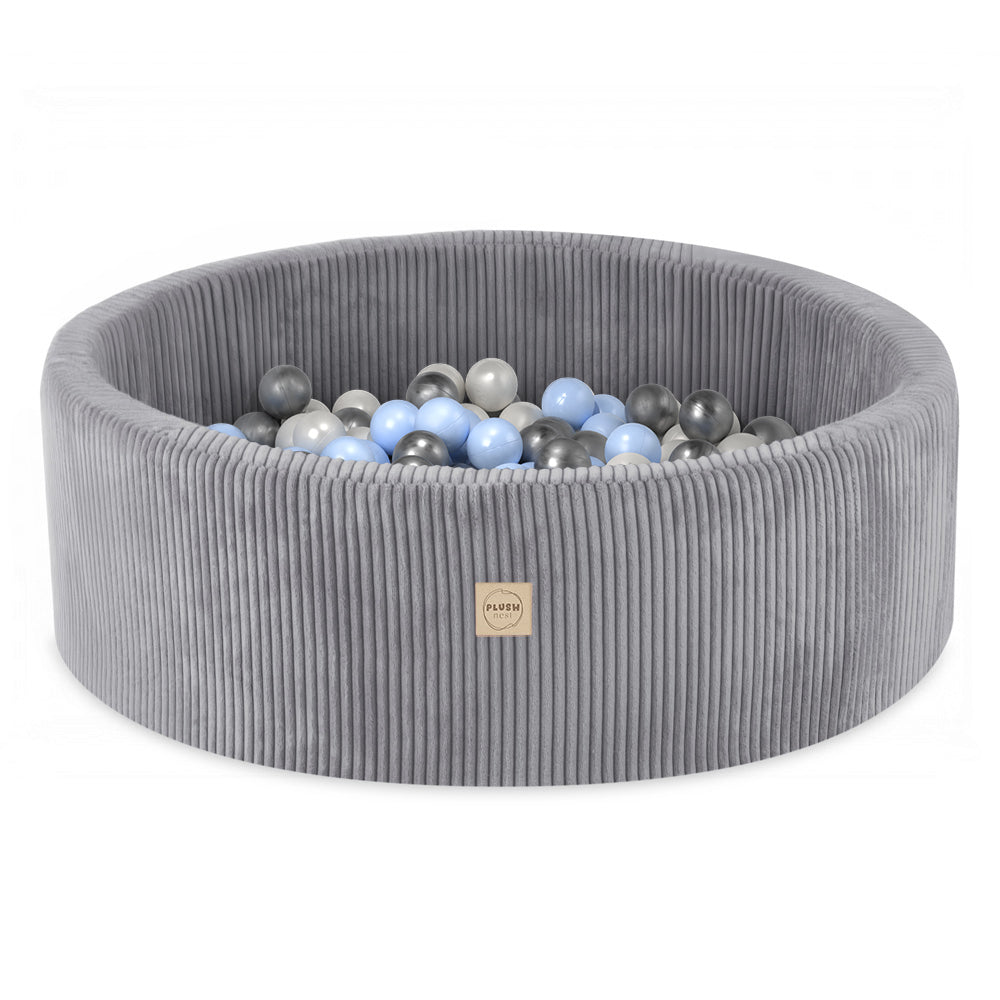 Veliūrinis Kamuoliukų Baseinas 90x30, Šviesiai Pilkas, su 200 kamuoliukų – pagrindinis vaizdas