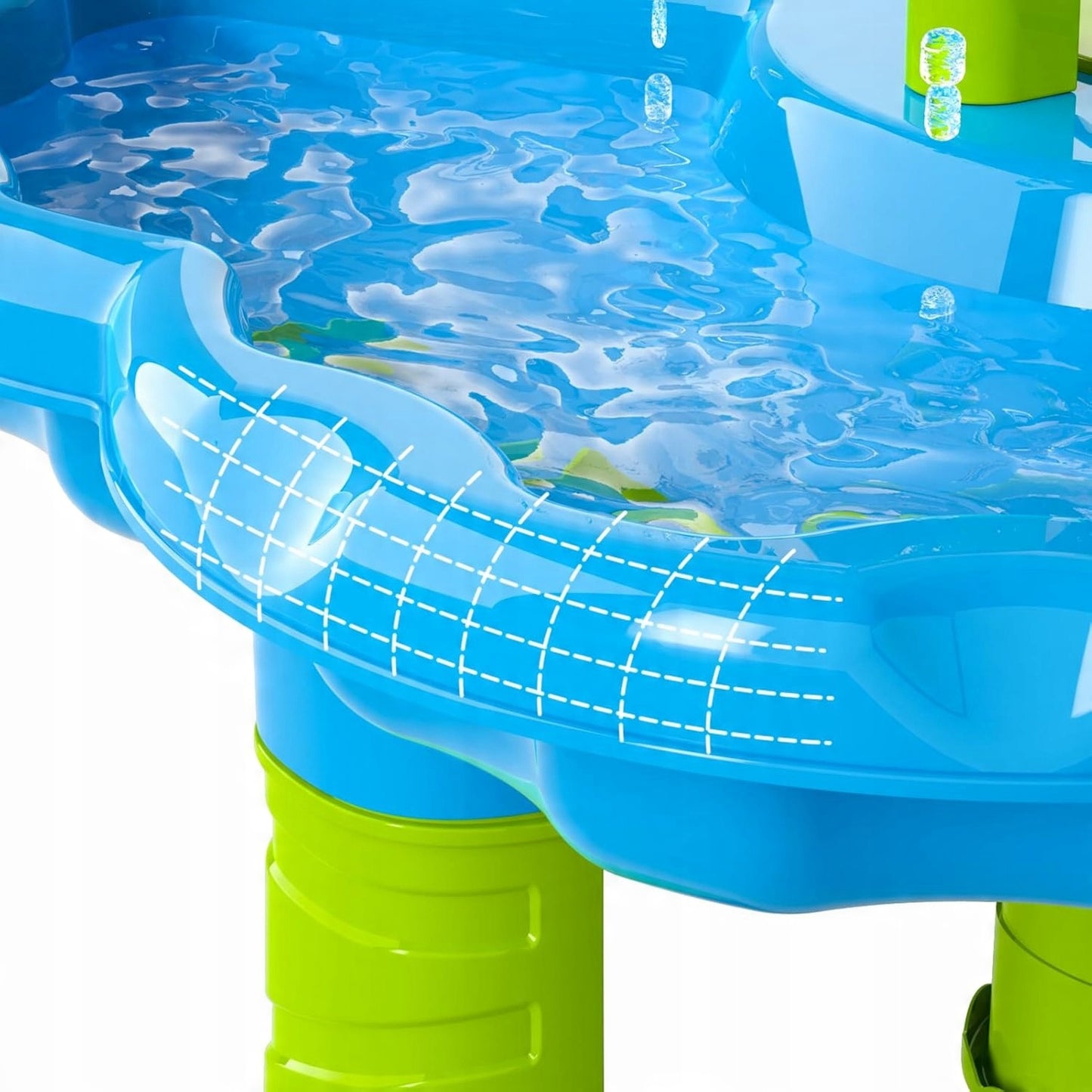 WOOPIE 2in1 XXL Vandens stalas-smėlio dėžė Aquaparkas su fontanu ir delfinu – vaizdas 4