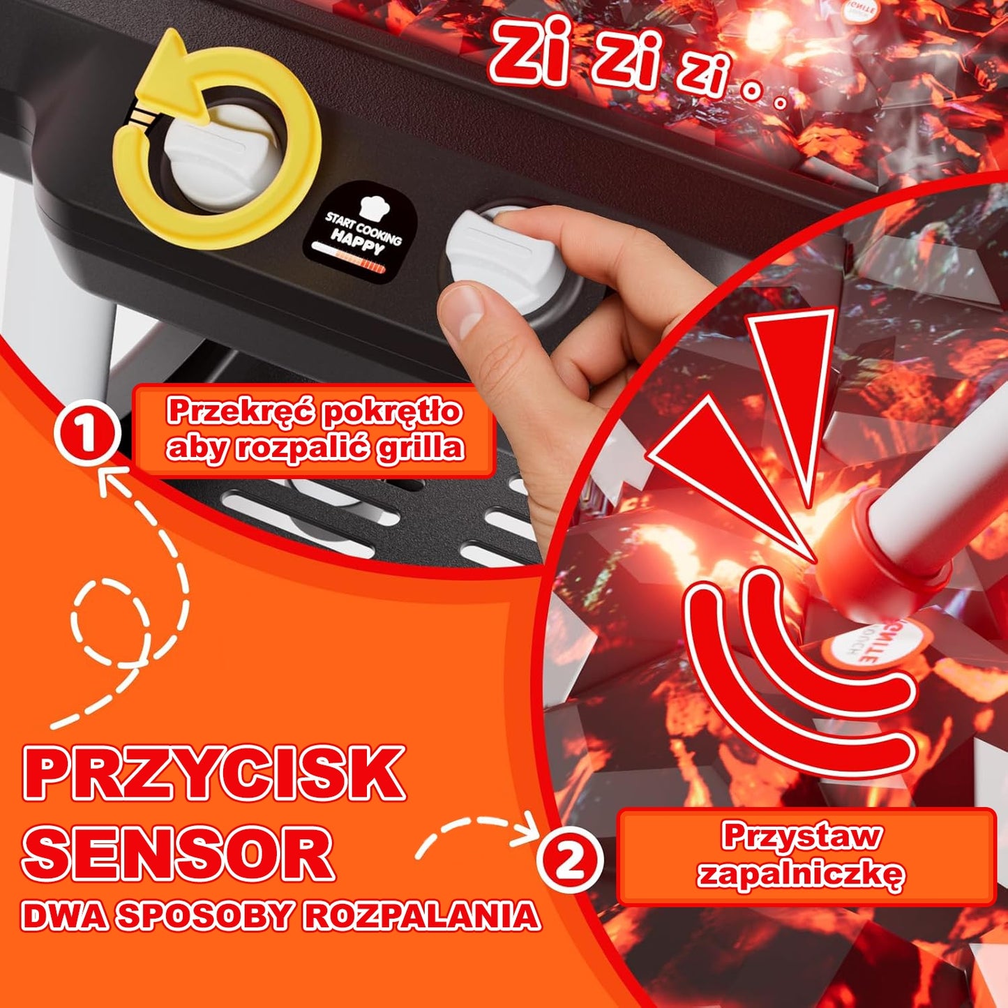 WOOPIE Interaktyvus sodo grilis Barbekiu su LED, XL rinkinys, 31 dalis – vaizdas 3